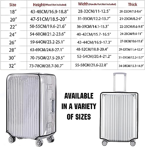 FF1 Luggage Protector Suitcase Cover PVC Bag Dust Proof Travel Suitcase Fits Most 20" - size: 20"
