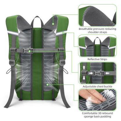 RealCool 30L Lightweight Hiking Backpack, Waterproof Daypack for Camping - color: Green, size: 30L