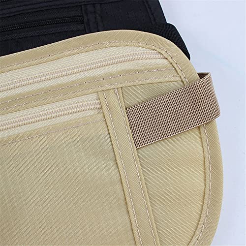 2 Pack Travel Money Belt Waist Wallet, Slim RFID Blocking Passport Holder, Invisible Belt Bag Fanny Pack for Men Women