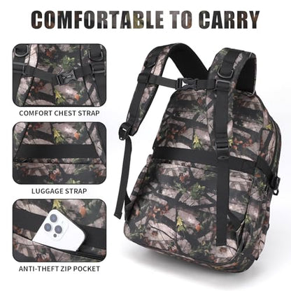 GeeWin Camo Backpack for Boys, 4PCS Boys Backpack with Lunch Box Set - color: Leaf Camo