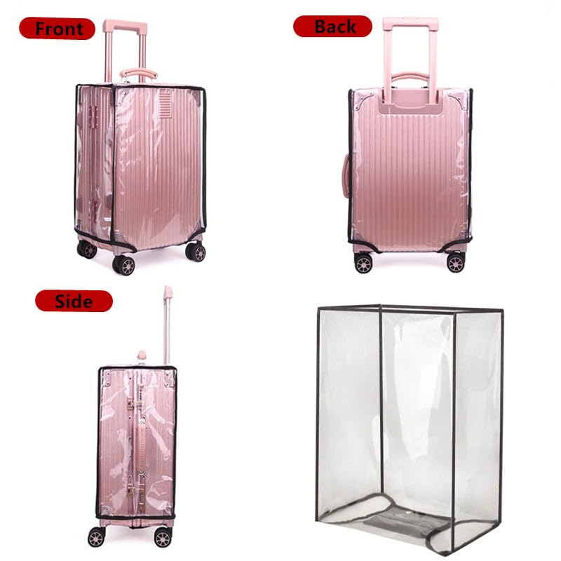 30" Clear PVC Luggage Cover Protectors Thicken Transparent Waterproof Suitcase for Spinner Wheels Suitcase - color: 30 Inch Luggage Cover
