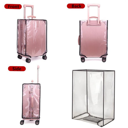 30" Clear PVC Luggage Cover Protectors Thicken Transparent Waterproof Suitcase for Spinner Wheels Suitcase - color: 30 Inch Luggage Cover