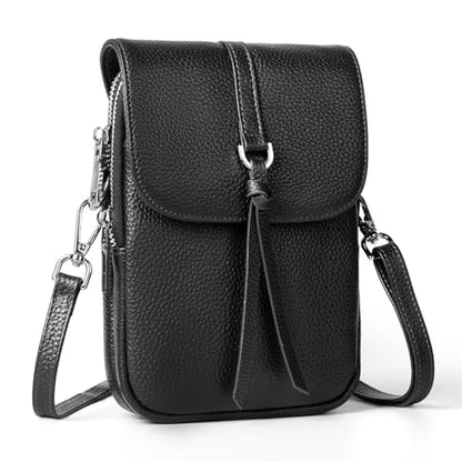 befen Genuine Leather Small Crossbody Bags for Women Cell Phone Purse - color: Black