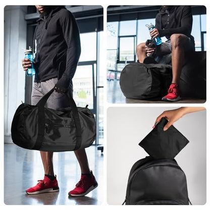 pack all Lightweight Travel Duffel Bag, 32L Foldable Weekender Bag - color: Black, size: 32L