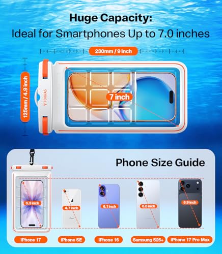 TORRAS IPX8 Waterproof Phone Pouch Floating, Underwater Touch Screen, White - color: 1 Pack-White