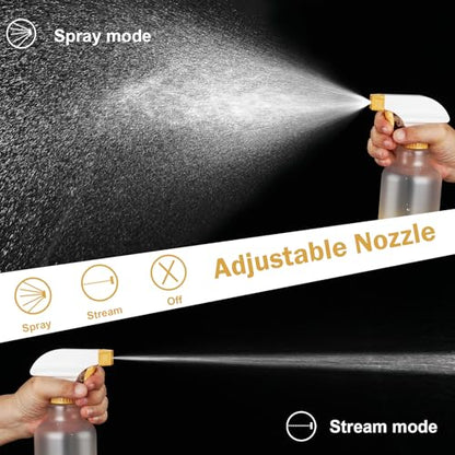 16.9oz/500ml Plastic Spray Bottles 2 Pack, Adjustable Mist Stream | Heavy Duty refillable spray containers for plant care, hair mist and household cleaning - color: Yellow