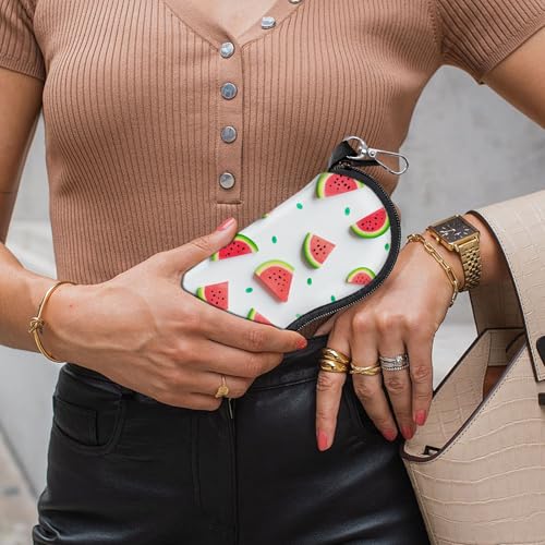Glasses Case Eyeglass Sunglasses Zipper Soft Neoprene Ultra Light Pouch Metal Belt Clip Aesthetic Women Men - color: E19-watermelon