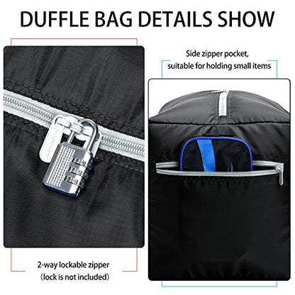 iFARADAY Foldable Duffel Bag, 30 inch / 75L, 2 Packs, Black - color: Black-75L-2 Pack