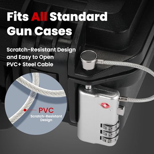 Professional Gun Case Lock TSA Approved – Heavy-Duty - color: Silver