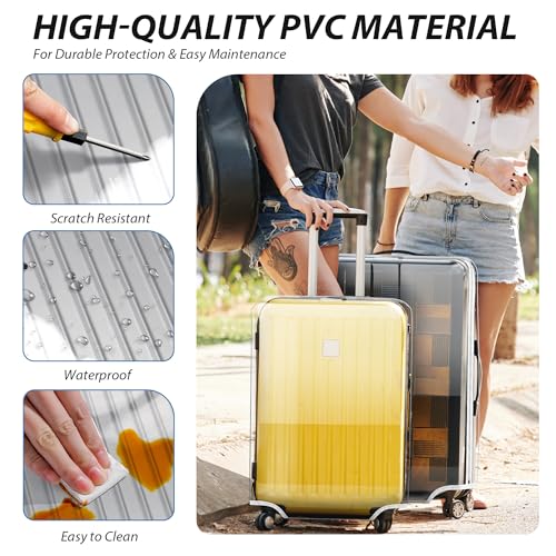 Transparent PVC Suitcase Cover, No Disassembly Required Clear Luggage Protector Suitcase Cover - color: Transparent, size: 22