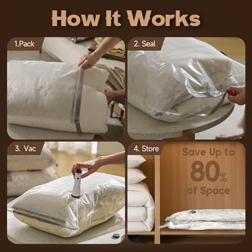 Vacbird Jumbo Vacuum Storage Bags for Bedding, Blanket Storage Space Saver - size: 15 Jumbo Size