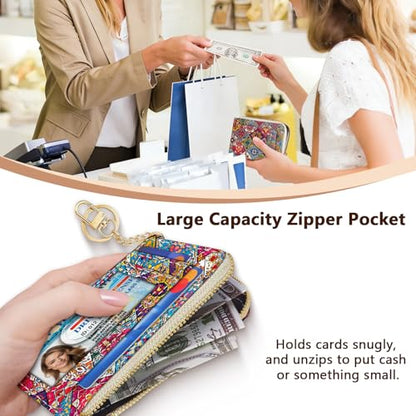 GIANCOMICS Slim Wallet Women, Credit Card Holder, Small Rfid Boho Mandala - color: Boho Bohemian Mandala