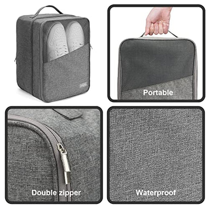 emissary Travel Shoe Bag Holds 3 Pairs, Waterproof Mesh Pocket - Grey - color: Grey, size: Large