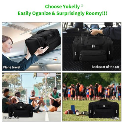 Sports Duffel Bag 26 Inch Travel Gym Duffle, Black - color: Black, size: 26 inch