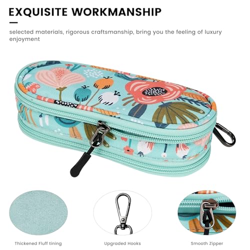 molshine Double Glasses Case，Independent dual-level design - color: Green Lotus