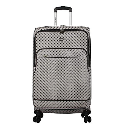 Steve Madden Designer Luggage Collection - 3 Piece Softside Expandable Lightweight Spinner Suitcase Set - Travel Set includes 20 Inch Carry on, 24 Inch & 28-Inch Checked Suitcases (Noble Black/Grey) - color: Noble Black/Grey, size: 20/24/28 Inches