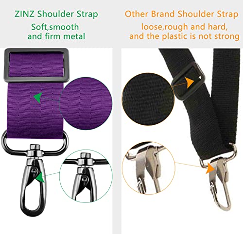 Shoulder Strap 58" Ultra-Thick Fixed Padded and Adjustable Buckles Crossbody Strap for Briefcase Laptop Bag Luggage - color: Purple