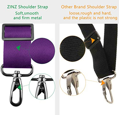 Shoulder Strap 58" Ultra-Thick Fixed Padded and Adjustable Buckles Crossbody Strap for Briefcase Laptop Bag Luggage - color: Purple