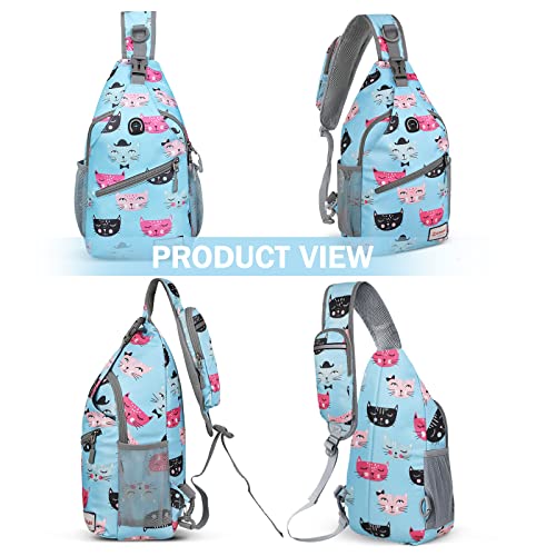 ZOMAKE Sling Bag,Small Crossbody Sling Backpack Shoulder Daypack for Travel - color: Cat Head, size: 8L