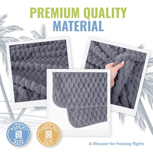 BOACAY Packable Travel Blanket for Airplane, Car - Compact Office Blanket - Portable Pillow for Adults, Kids with Case, Luggage Sleeve, Backpack Clip - color: Gray