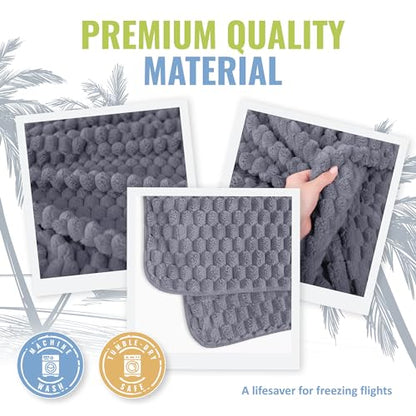 BOACAY Packable Travel Blanket for Airplane, Car - Compact Office Blanket - Portable Pillow for Adults, Kids with Case, Luggage Sleeve, Backpack Clip - color: Gray