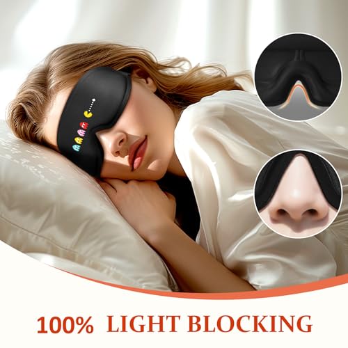 Funny 3D Zero Pressure Sleep Eye Mask for Men Women Side Sleeper, Adjustable Blackout Soft Breathable Eye Masks for Travel Nap Night Sleep, Funny Christmas Humorous Gift Stocking Stuffers - color: Game