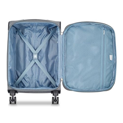 DELSEY PARIS Rami Softside Expandable Luggage with Spinner Wheels, Grey, 3 Piece Set (20/24/28) - color: Grey