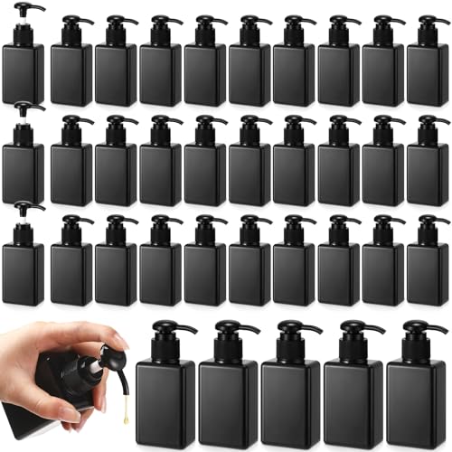 Domensi 50 Pcs 3.4 oz Pump Bottle Mini Travel Bottles, Whole Black - color: Whole Black