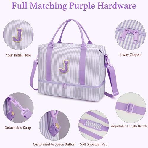 Personalized Gifts Weekender Bags for Women Travel(Purple,J) - color: Purple-J, size: J