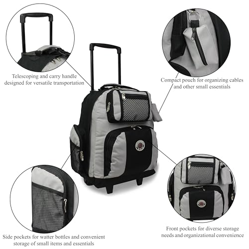 World Traveler Transworld 22-Inch Carry-On Rolling Backpack - Grey - color: Grey
