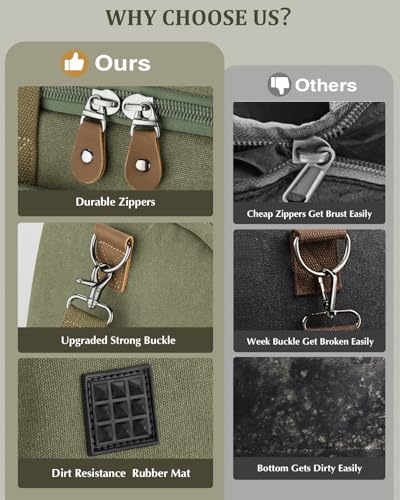 Gonex Duffle Bag for Travel, Expandable 60L Overnight Weekender Gym Bag - color: Army Green, size: X-Large-60l