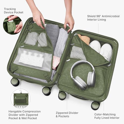 Traveler's Choice Edinburgh II Hardside Spinner Luggage, TSA Lock, Green, 25" Medium - color: Green, size: 25" Medium