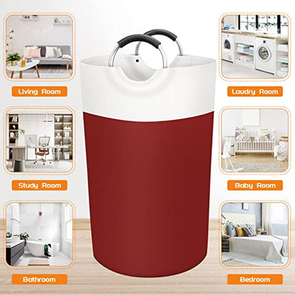 BlissTotes 90L Laundry Basket, Freestanding Collapsible Hamper, Red - color: Red, size: 90L