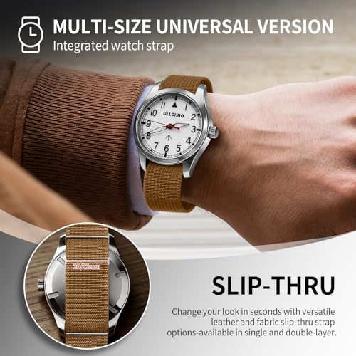 Nylon Watch Strap 20mm 22mm Nylon Watch Band Replacement Single Pass Strap Breathable Military Watch Bands for Men Soft Elastic Watch Straps - color: Brown, size: 22mm