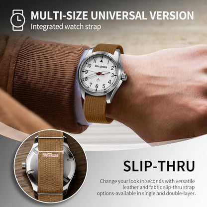 Nylon Watch Strap 20mm 22mm Nylon Watch Band Replacement Single Pass Strap Breathable Military Watch Bands for Men Soft Elastic Watch Straps - color: Brown, size: 22mm