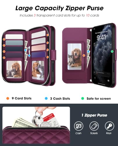 OCASE Crossbody Wallet Case for iPhone 18 Pro Max/ 17 Pro Max, Dark Cherry - color: Dark Cherry, size: iPhone 17 Pro Max/ iPhone 18 Pro Max