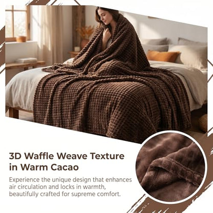 1pc Flannel Thick Brown Blanket, Multifunctional for Bedroom, Guest Room, Living Room, Car, Sofa, Travel