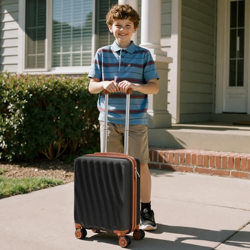 Eeeza Luggage Sets 6 Piece Suitcases (Black, 16"/20"/24"/28"/DB/TB) - color: Black, size: 6 Piece Sets (16/20/24/28/DB/TB)