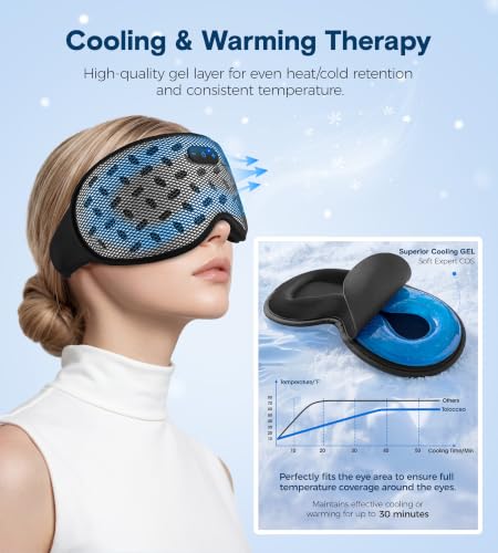 MUSICOZY Sleep Mask Bluetooth Headphone Cooling Weighted Eyemask Headphones - color: Grid Black