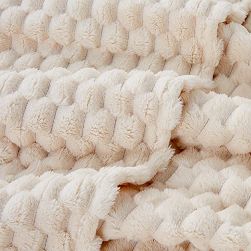 EXQ Home Beige Soft Fleece Full Blanket Cozy Throw for Couch Turtle Shell - color: Beige, size: Full