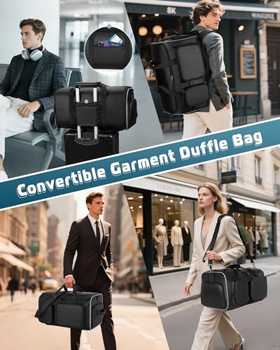 Smasrob 50L Convertible Garment Duffle Bag Backpack with Removable Bag