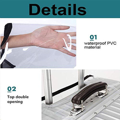 JenKin Luggage Protector Suitcase Cover PVC Waterproof Travel Suitcase Fits Most 20" to 30"(28") - size: 28" (19.7"L x 12.2"W x 28.3"H)