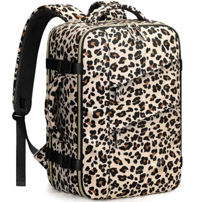 Capolo Travel Laptop Backpack Women Men Personal Item Weekender Travel Bag - color: Leopard, size: Small