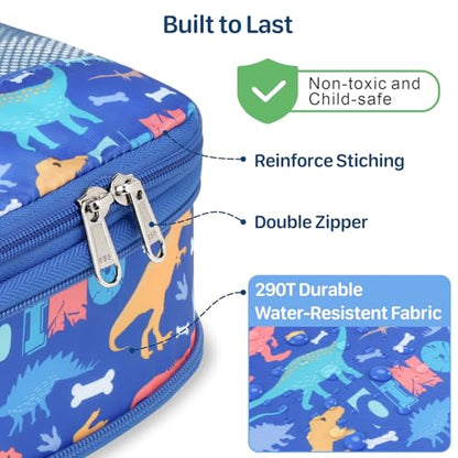Kids Compression Packing Cubes - 4 PCS Sets, Blue Dinosaur - color: Blue Dinosaur