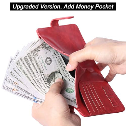 LOHASLIFE Passport Holder for Travel, Rfid Blocking Passport Cover Wallet - color: 120#Red