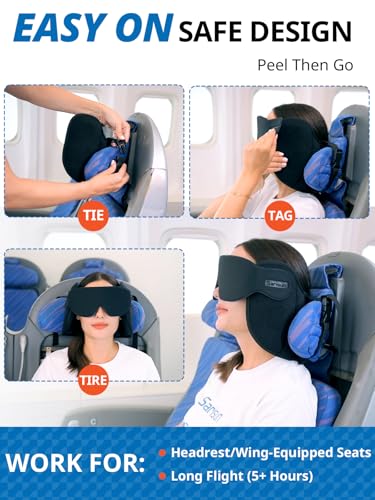 SARISUN Airplane Travel Pillow for Different Heights, Stable Head Support - color: Red