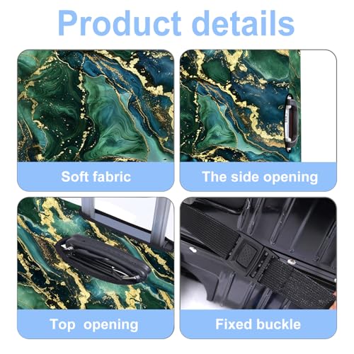 Green Pattern Luggage Cover Washable Suitcase Protector Anti-scratch Suitcase cover Fits 28-30 Inch Luggage L - color: Green pattern, size: L(28-30inch suitcase)