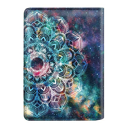 Coco Rossi Passport Holder for Travel Women Slim RFID Passport Cover Wallet - color: Mandala