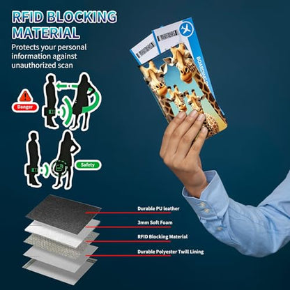 Family Passport Holder RFID,Giraffe - color: Giraffe