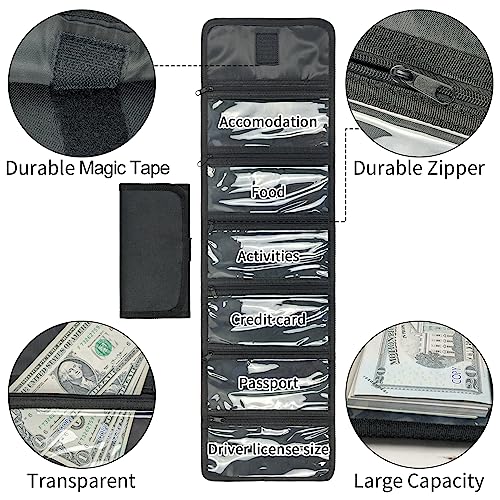 Money Organizer with Zipper,Cash Envelopes Budget Binder - color: Black